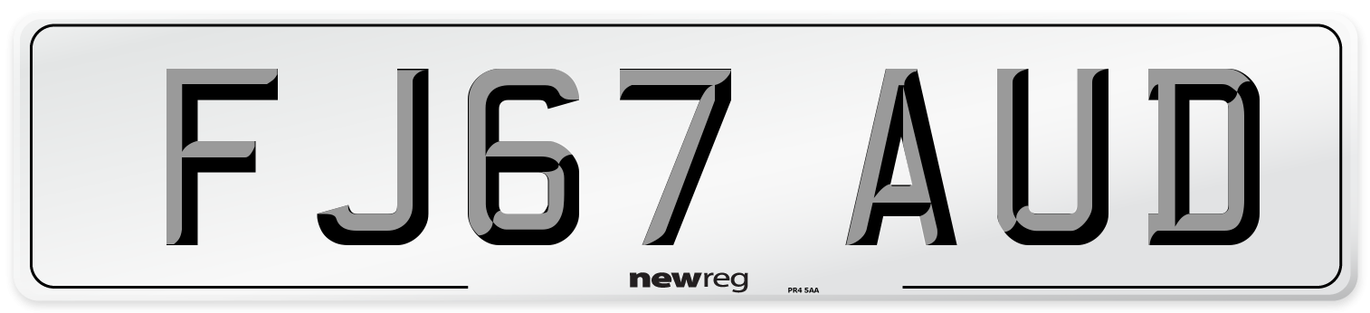FJ67 AUD Number Plate from New Reg